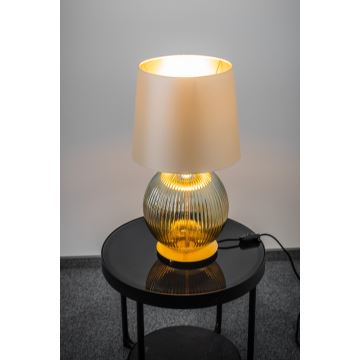 Argon 8530 - Stolná lampa HAMILTON 1xE27/15W/230V krémová/šedá