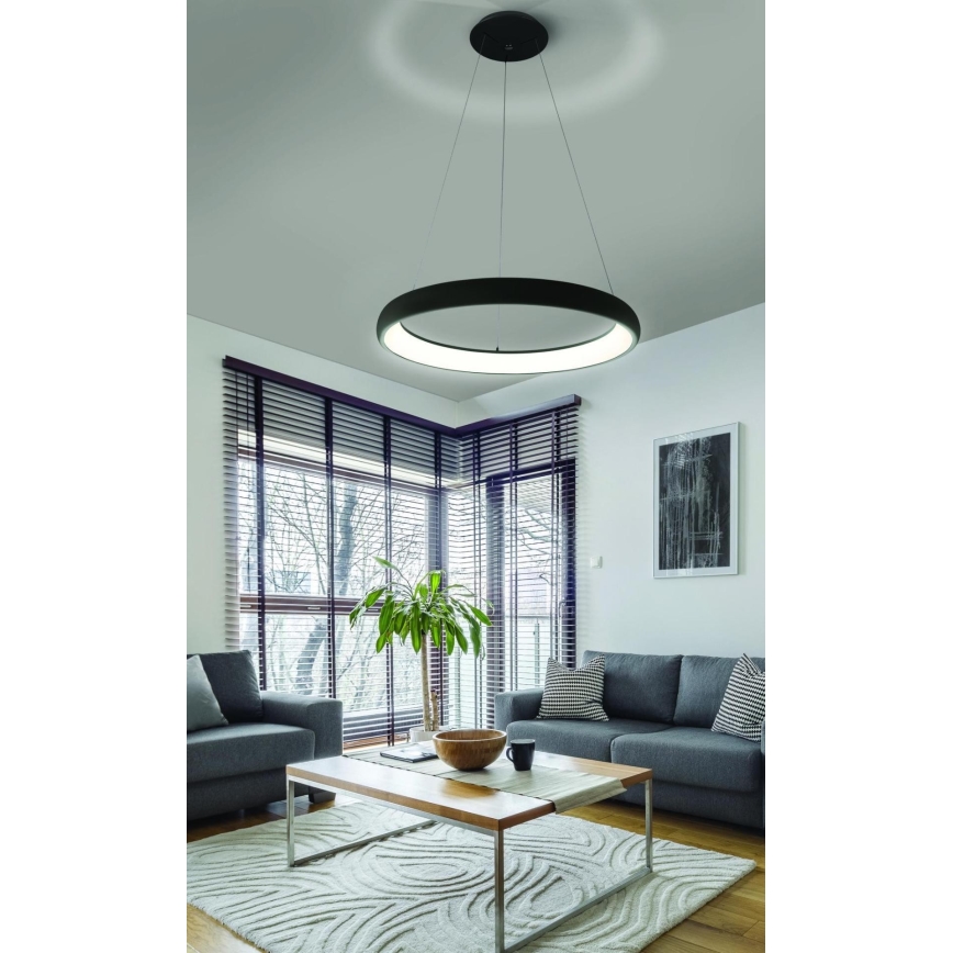 Azzardo AZ5066 - LED Stmievateľný luster na lanku ANTONIO LED/80W/230V čierna + diaľkové ovládanie