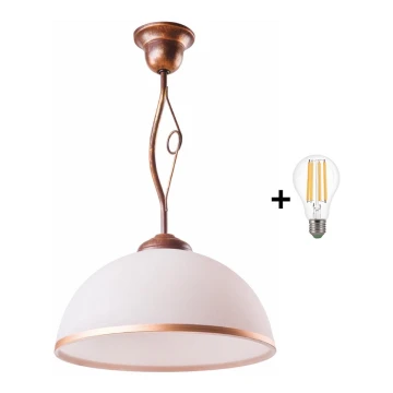 Brilagi - LED Luster na tyči ANTICO 1xE27/60W/230V bronz patina