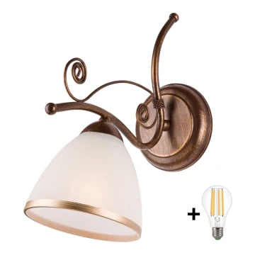 Brilagi - LED Nástenné svietidlo ANTICO 1xE27/60W/230V bronz patina