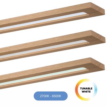 Brilagi - LED RGBW Stmievateľný panel WOODY FRAME LED/34W/230V 2700-6500K dub + diaľkové ovládanie