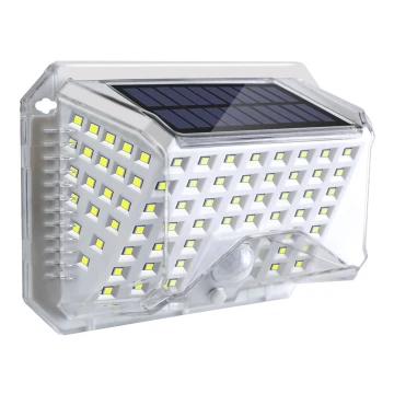 Brilagi - LED Solárne nástenné svietidlo so senzorom WALLIE LED/4W/5,5V 6500K IP64 strieborná