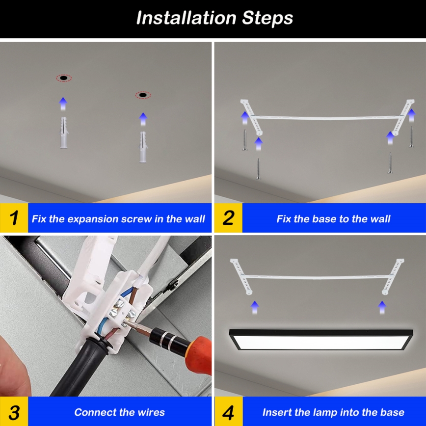 Brilagi - LED Stmievateľné kúpeľňové stropné svietidlo FRAME SMART LED/50W/230V 3000-6000K IP44 čierna + diaľkové ovládanie