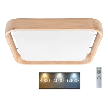 Brilagi - LED Stmievateľné stropné svietidlo MANAROLA CUBIC LED/24W/230V 3000-6500K borovica + diaľkové ovládanie