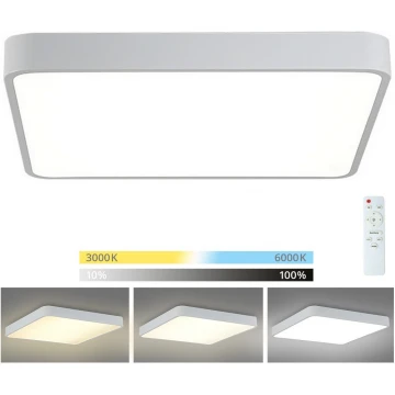 Brilagi - LED Stmievateľné stropné svietidlo POOL LED/48W/230V 3000-6000K 50x50 cm biela + diaľkové ovládanie