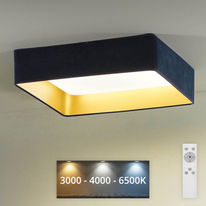 Brilagi - LED Stmievateľné stropné svietidlo VELVET SQUARE LED/24W/230V 3000/4000/6500K + diaľkové ovládanie tmavomodrá