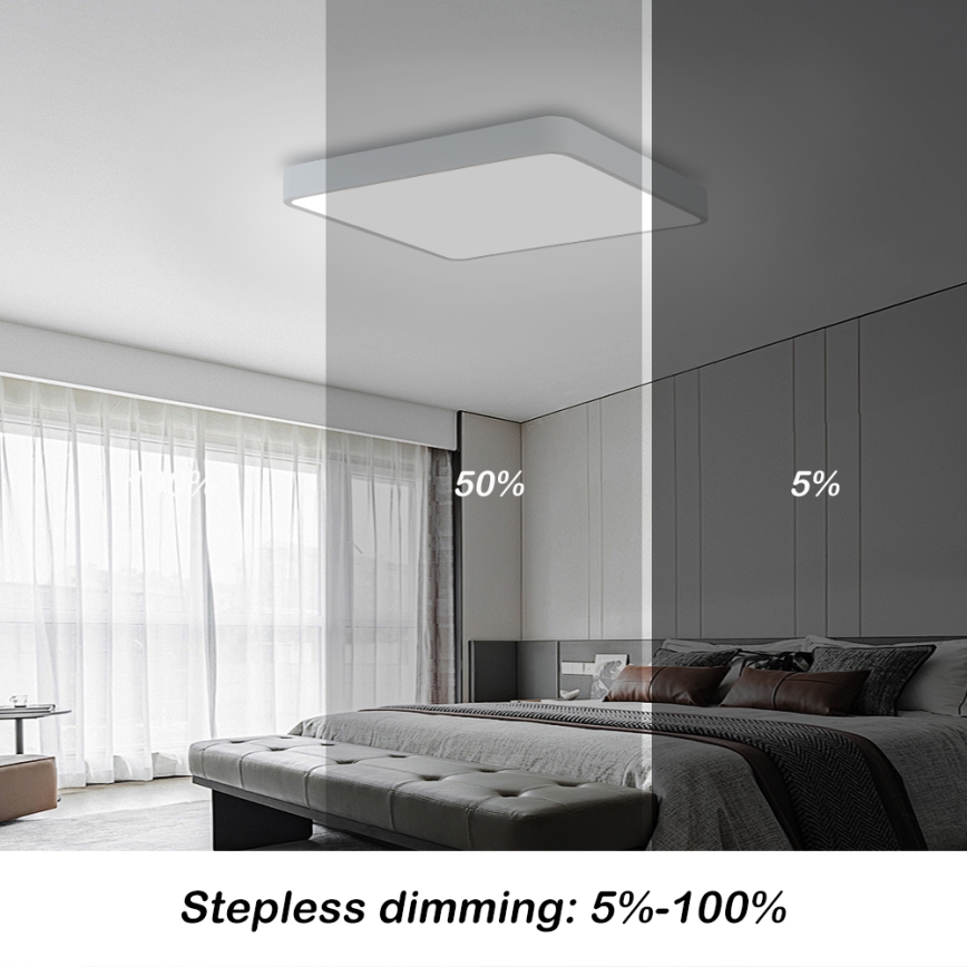 Brilagi - LED Stmievateľné stropné svietidlo POOL LED/48W/230V 3000-6000K 50x50 cm biela + diaľkové ovládanie