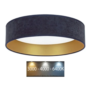 Brilagi - LED Stropné svietidlo VELVET LED/24W/230V pr. 40 cm 3000/4000/6400K modrá/zlatá