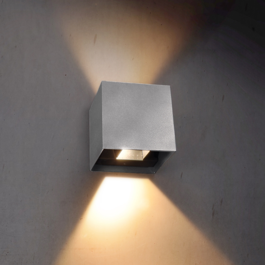 Brilagi - LED Vonkajšie nástenné svietidlo CUBE LED/6W/230V šedá IP54