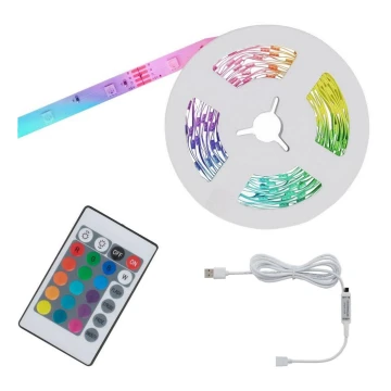 Brilo - LED RGB Stmievateľný pásik 6,6m LED/6W/USB + diaľkové ovládanie