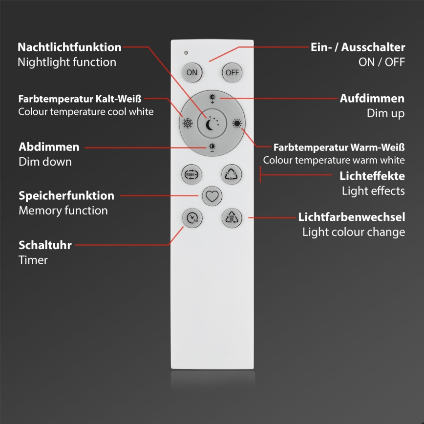 Brilo - LED RGBW Stmievateľná stolná lampa LED/9W/230V 3000-6500K Wi-Fi Tuya + diaľkové ovládanie