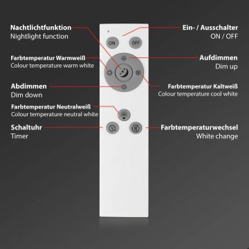 Brilo - LED Stmievateľné stropné svietidlo PIATTO LED/28W/230V 3000-6500K Wi-Fi Tuya + diaľkové ovládanie