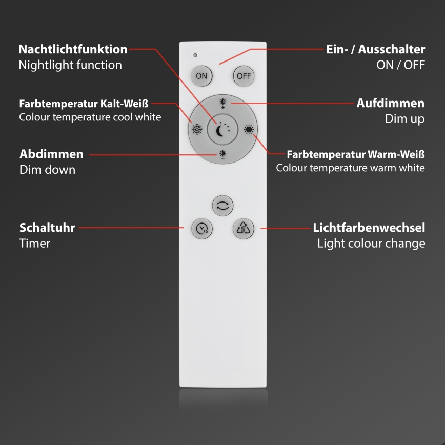 Brilo - LED Stmievateľné stropné svietidlo STARRY SKY LED/24W/230V 3000-6500K + diaľkové ovládanie