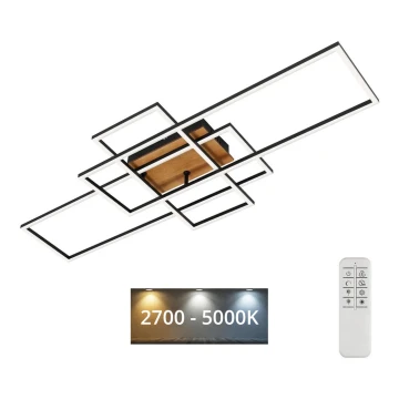 Brilo - LED Stmievateľný prisadený luster FRAME LED/51W/230V 2700-5000K čierna/hnedá + diaľkové ovládanie