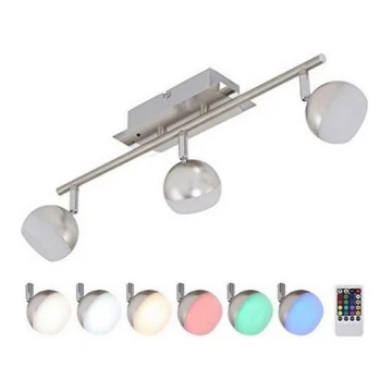 Briloner 2040-032 - LED RGB Stmievateľné bodové svietidlo 3xLED/3,3W/230V + diaľkové ovládanie