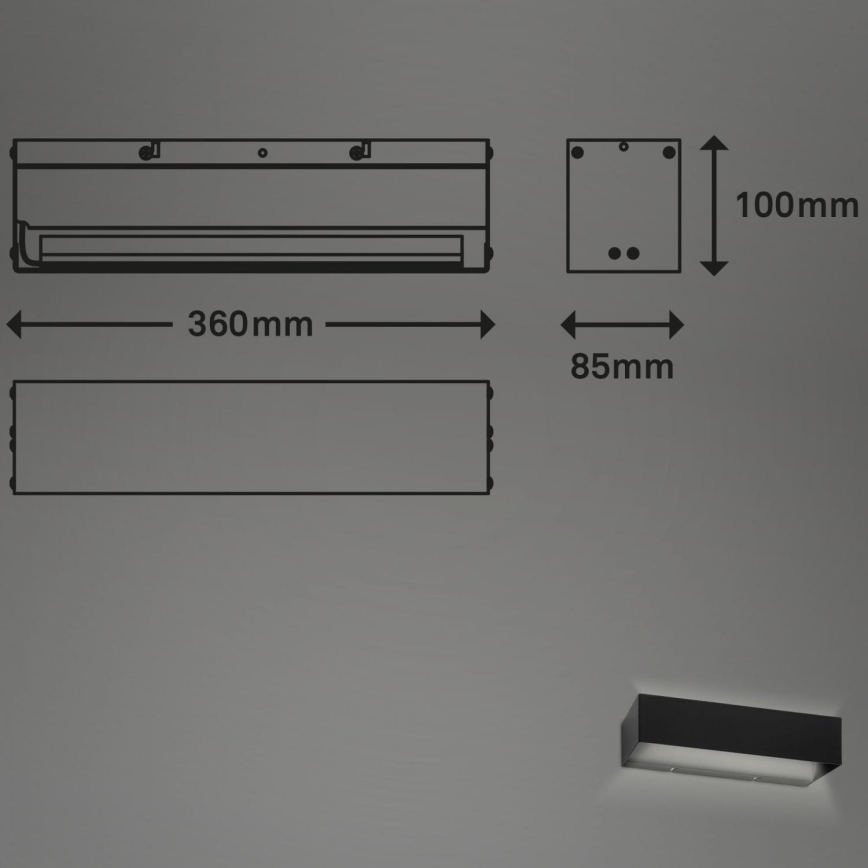 Briloner 2204-015 - LED Vonkajšie nástenné svietidlo LED/8W/230V IP44 čierna