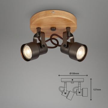 Briloner 2872-025R - LED Bodové svietidlo SPOTLIGHT 2xGU10/5W/230V hnedá