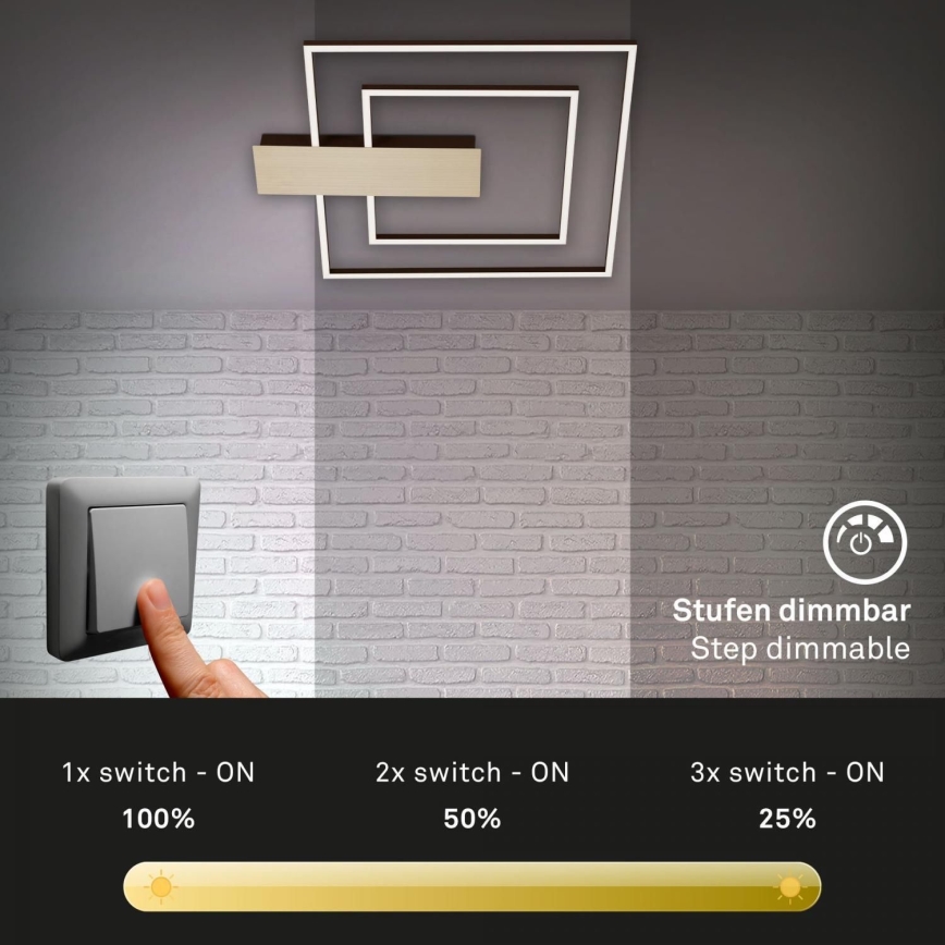 Briloner 3545-017 - LED Stmievateľné stropné svietidlo NICO LED/25W/230V zlatá