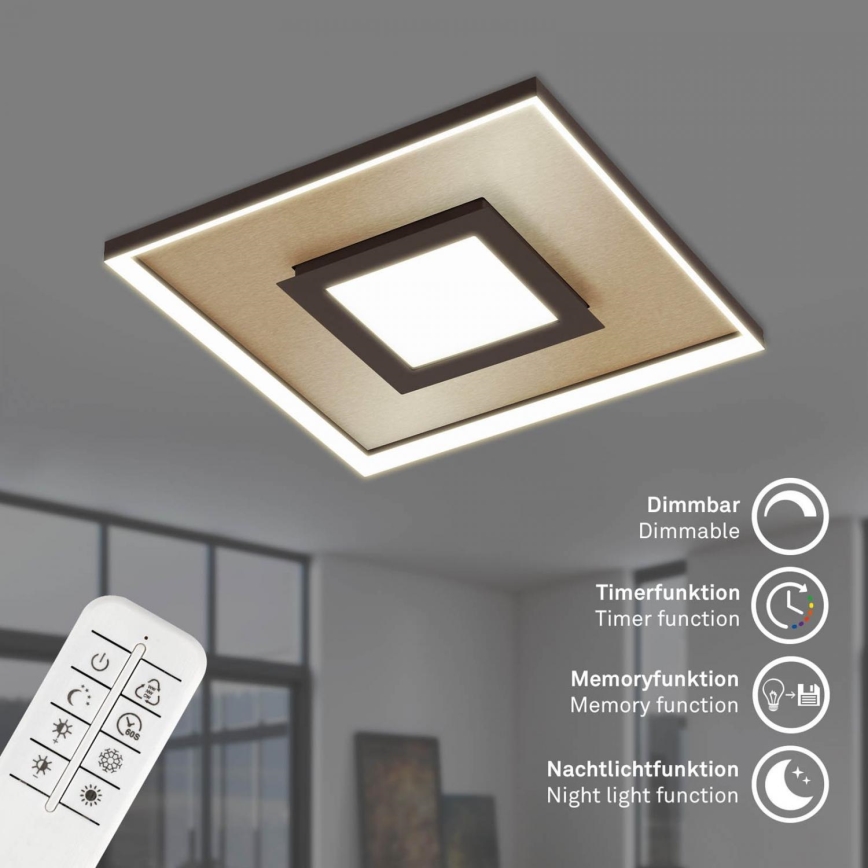 Briloner 3641-017 - LED Stmievateľné stropné svietidlo FRAME LED/30W/230V 2700-6500K zlatá + diaľkové ovládanie