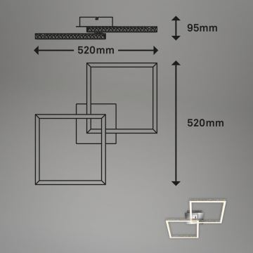 Briloner 3751-019 - LED Stmievateľné stropné svietidlo FRAME LED/20W/230V chróm