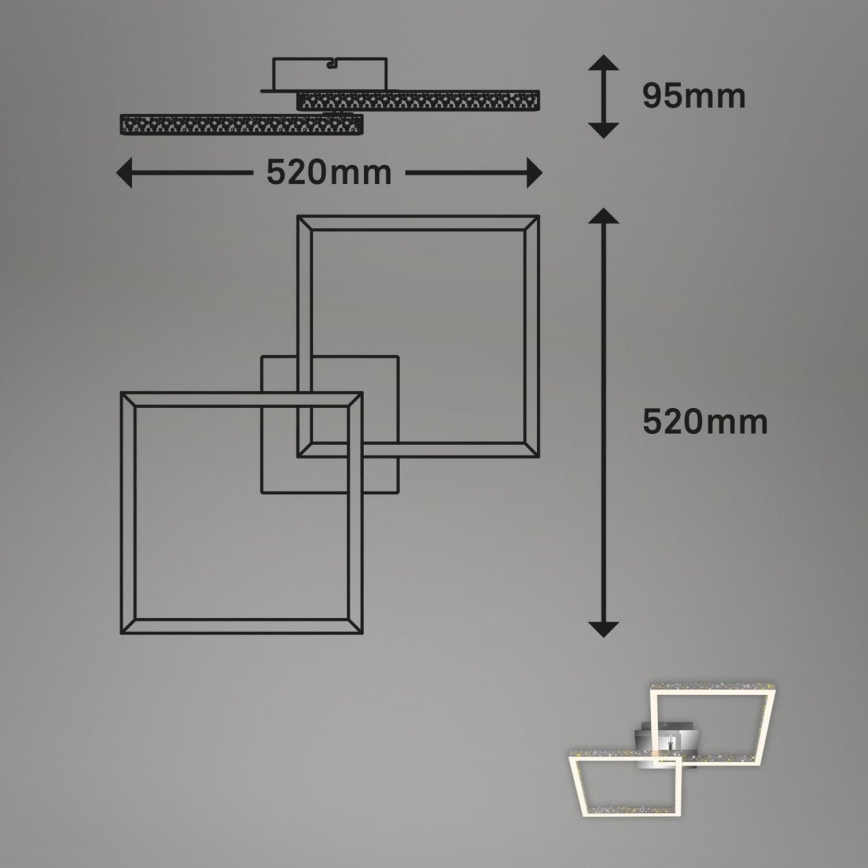 Briloner 3751-019 - LED Stmievateľné stropné svietidlo FRAME LED/20W/230V chróm