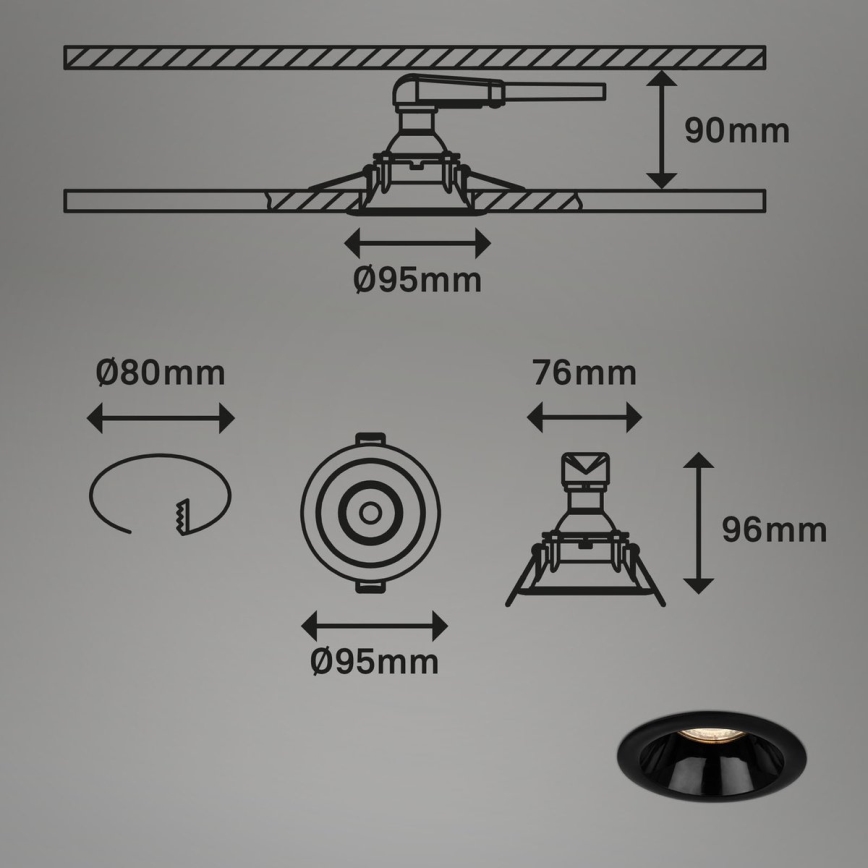 Briloner 7042-035 - SADA 3x Kúpeľňové podhľadové svietidlo 1xGU10/9W/230V IP23