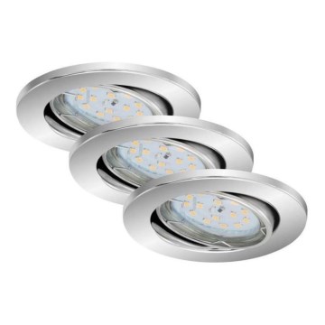 Briloner 7219-038 - SADA 3x LED Stmievateľné kúpeľňové podhľadové svietidlo 1xGU10/5W/230V IP23