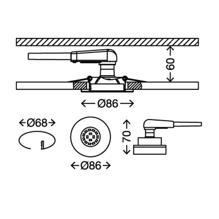 Briloner 7220-038 - SADA 3x LED Kúpeľňové podhľadové svietidlo FIT 1xGU10/5W/230V