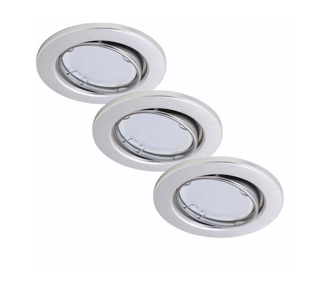 Briloner Briloner 7221-039 - SADA 3x LED Kúpeľňové svietidlo 1xGU10/3W/230V strieborná 