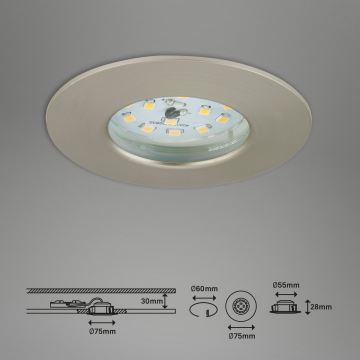 Briloner 7231-032 - SADA 3x LED Stmievateľné kúpeľňové podhledové ATTACH svítidlo LED/5,5W/230V IP44