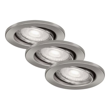 Briloner 7277-032 - SADA 3x LED Stmievateľné kúpeľňové podhľadové svietidlo 1xGU10/5W/230V IP23