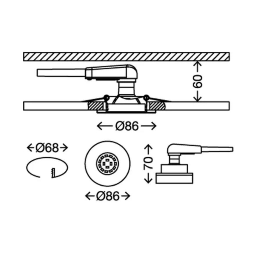 Briloner 7277-038 - SADA 3x LED Stmievateľné kúpeľňové podhľadové svietidlo 1xGU10/5W/230V IP23