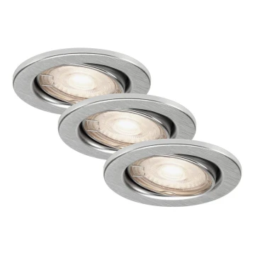 Briloner 7277-039 - SADA 3x LED Stmievateľné kúpeľňové podhľadové svietidlo 1xGU10/5W/230V IP23