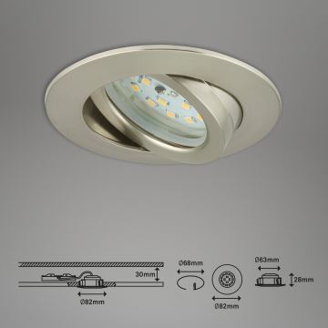 Briloner 7296-012 - LED Stmievateľné kúpeľňové podhľadové svietidlo ATTACH LED/6,5W/230V IP23 chróm