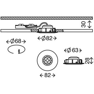 Briloner 7296-012 - LED Stmievateľné kúpeľňové podhľadové svietidlo ATTACH LED/6,5W/230V IP23 chróm