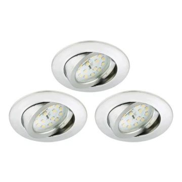 Briloner 8312-039 - SADA 3x LED Kúpeľňové podhľadové svietidlo LED/5W/230V IP23