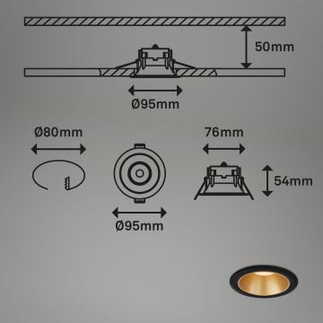 Briloner - SADA 3x LED Kúpeľňové podhľadové svietidlo LED/4,9W/230V IP44