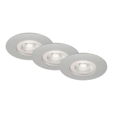 Briloner- SADA 3x LED Kúpeľňové podhľadové svietidlo LED/4,9W/230V IP44 strieborná