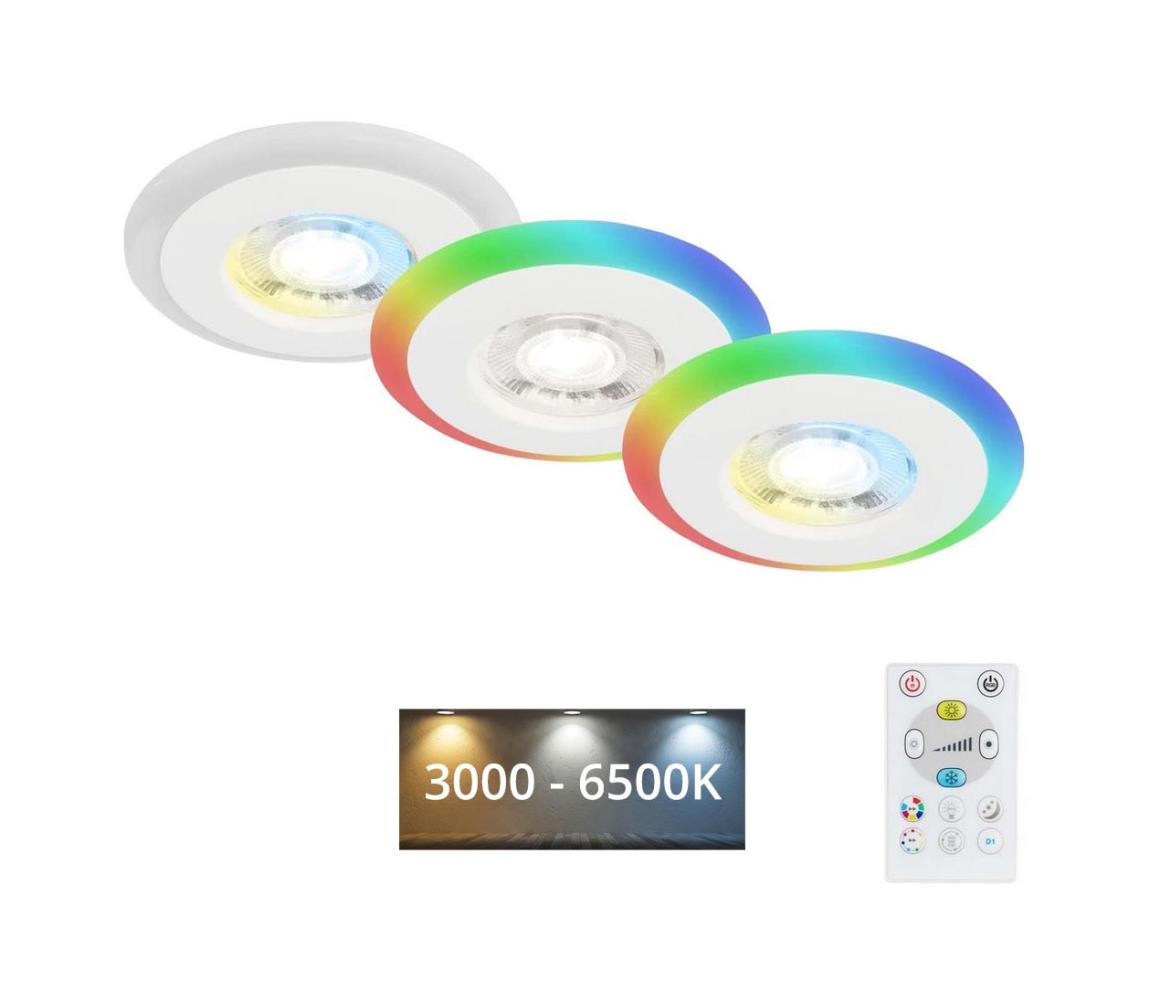 Briloner Briloner - SADA 3x LED RGBW Stmievateľné kúpeľňové svietidlo LED/5W/230V IP44+ DO 