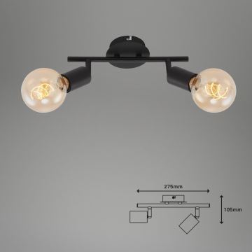 Briloner 10104890 - Bodové svietidlo 2xE27/60W/230V čierna