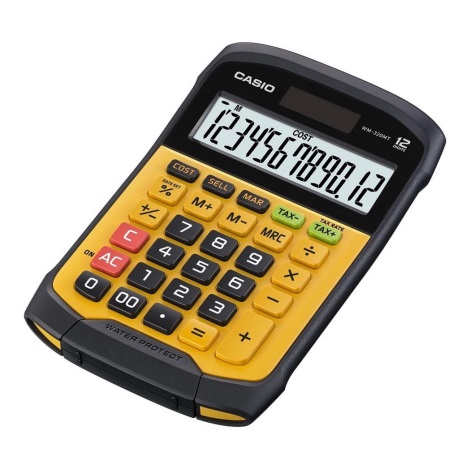 Casio - Vodeodolná stolná kalkulačka 1xCR2032 IP54 čierna/oranžová