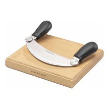 Cole&Mason - Kuchynská doska na krájanie a kolískový nôž 21,5x51,5 cm buk