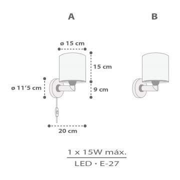 Dalber 60629 - Detské nástenné svietidlo RHICO AND CROCO 1xE27/15W/230V