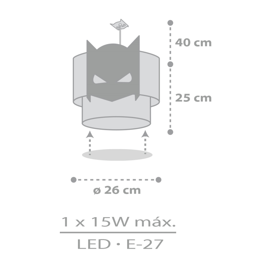 Dalber 61802 - Detský luster DARK HERO 1xE27/15W/230V