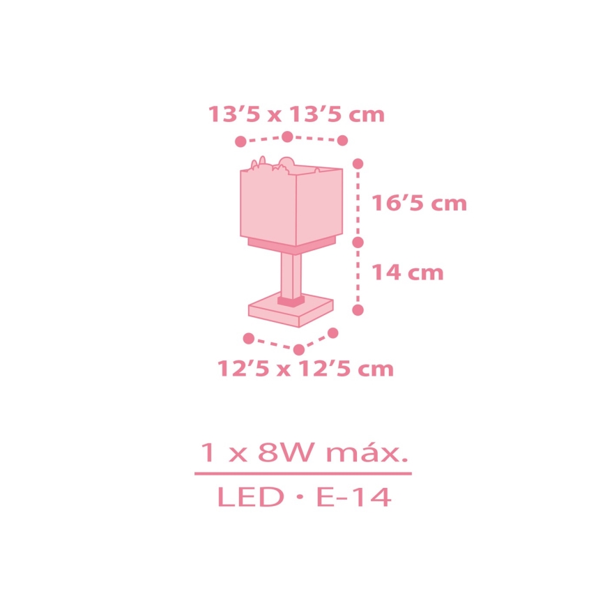 Dalber 63111S - Detská lampička JUNGLE 1xE14/8W/230V ružová