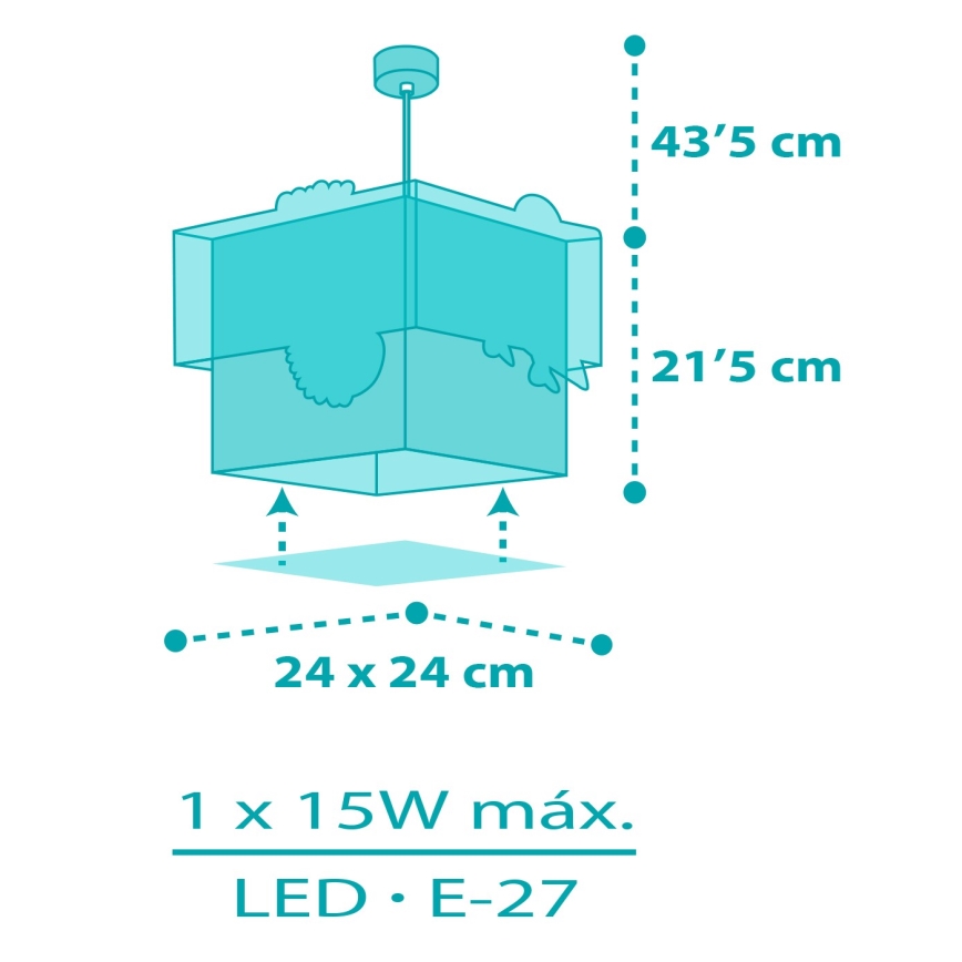 Dalber 63312 - Detský luster HAPPY JUNGLE 1xE27/15W/230V