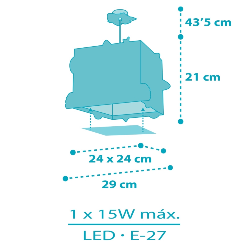 Dalber 63352 - Detský luster ROCKET 1xE27/15W/230V