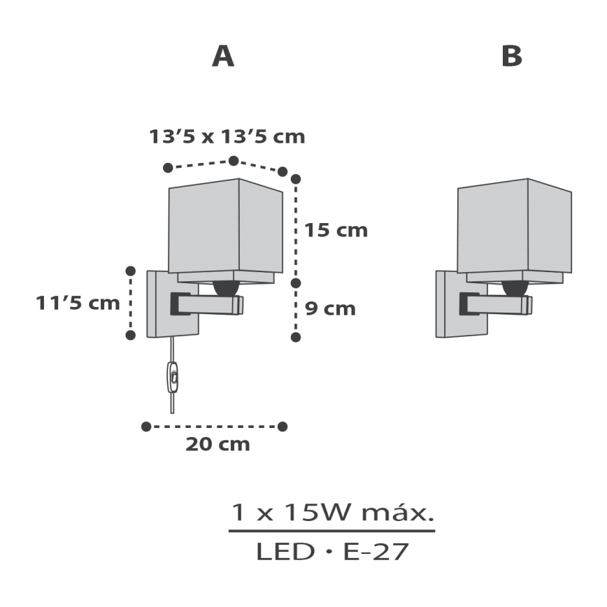 Dalber 63379 - Detské nástenné svietidlo LITTLE PIXEL 1xE27/15W/230V