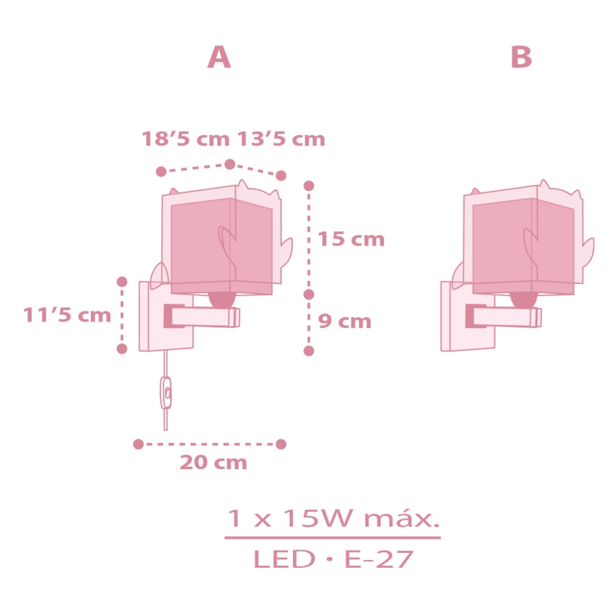 Dalber 64489 - Detské nástenné svietidlo LITTLE FRIENDS 1xE27/15W/230V