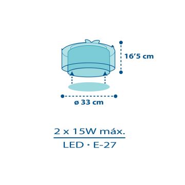 Dalber 76116 - Detské stropné svietidlo JUNGLE 2xE27/15W/230V